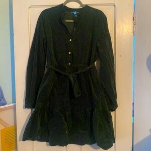 Green velvet dress